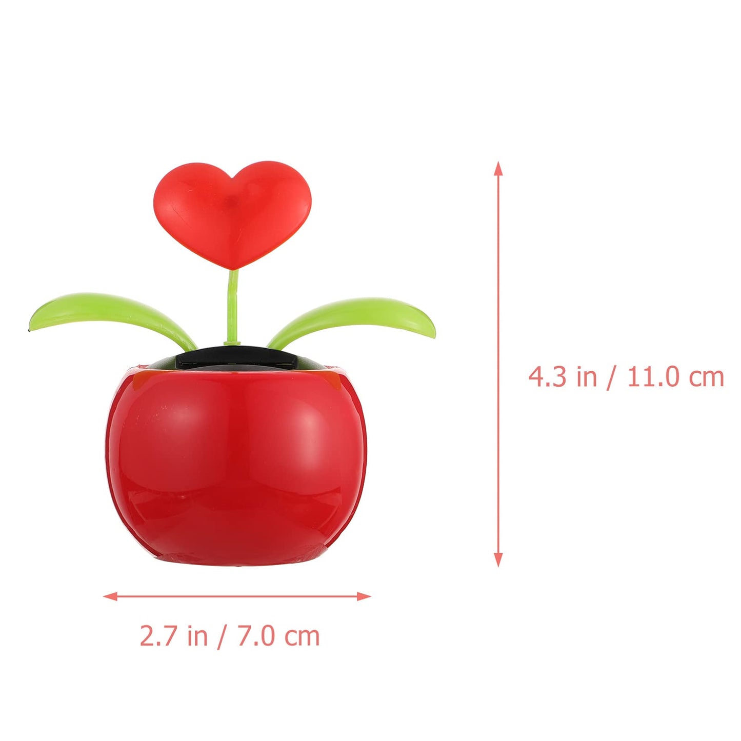 Besportble 2Pcs Solar Dancing Figurines Solar Powered Dancing Flower Heart Swinging Dancer Toy For Car Dashboard Office Desk Dec