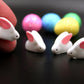 Mini Terrarium Rabbit, Dollhouse Miniature Tiny White Rabbit with Pink Ear, Terrarium Fairy Garden Dolls Toy, Mini Micro Landsca