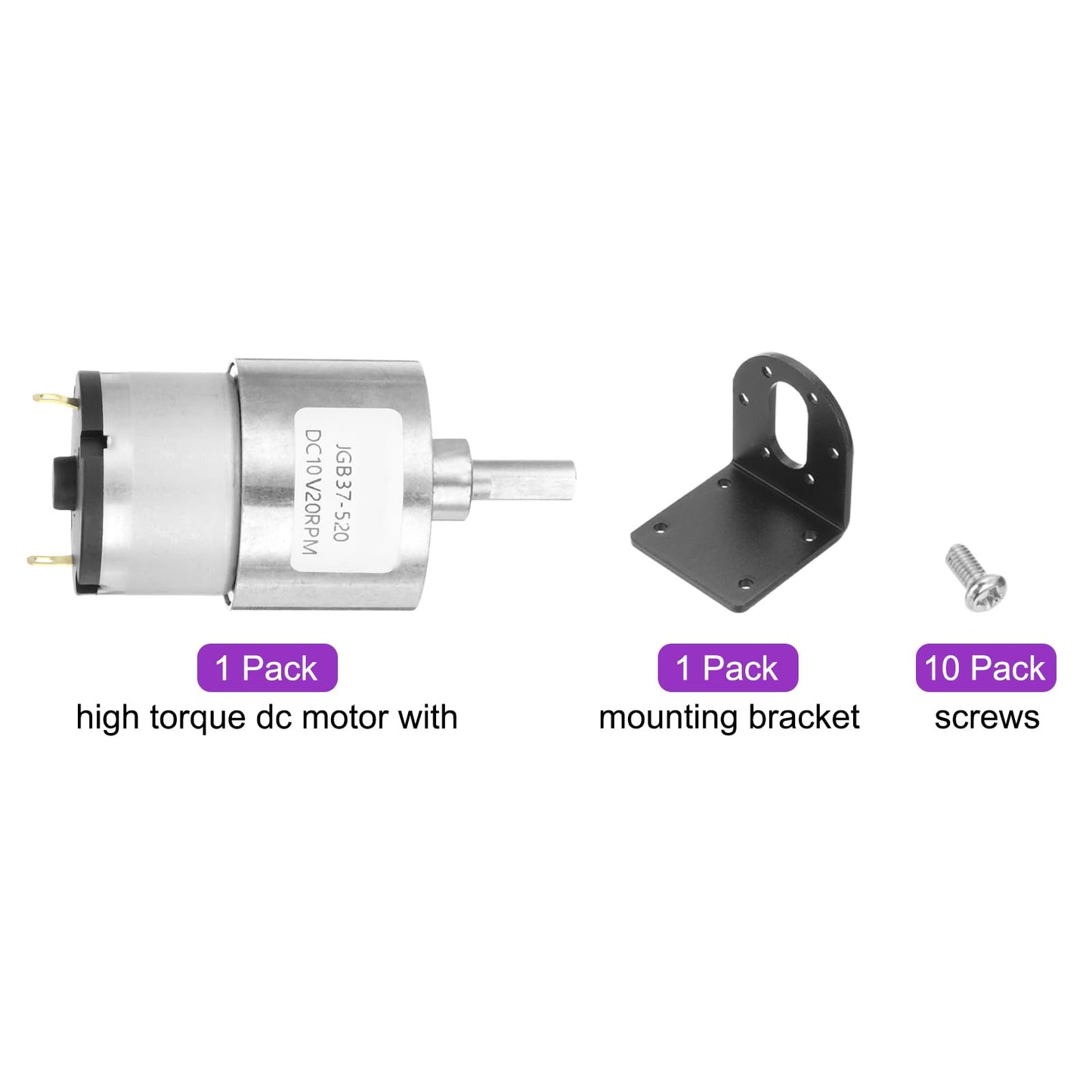 Dmiotech Micro Dc 12V 10Rpm Geared Motor With Bracket Gear Reduction Motors 37Mm Diameter Gearbox Micro Speed Reduction For Rc C