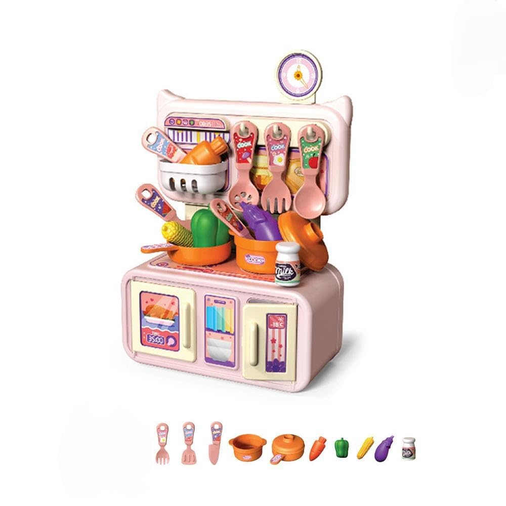 BANNI Toddler Pretend Kitchen Playset | Kids Cooking Toy with Utensils, Accessories, Lights & Sounds | Fun Educational Kitchen S