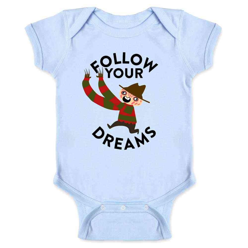 Funny Horror Infant Bodysuit Follow Your Dreams Costume for Babies Light Blue 12M