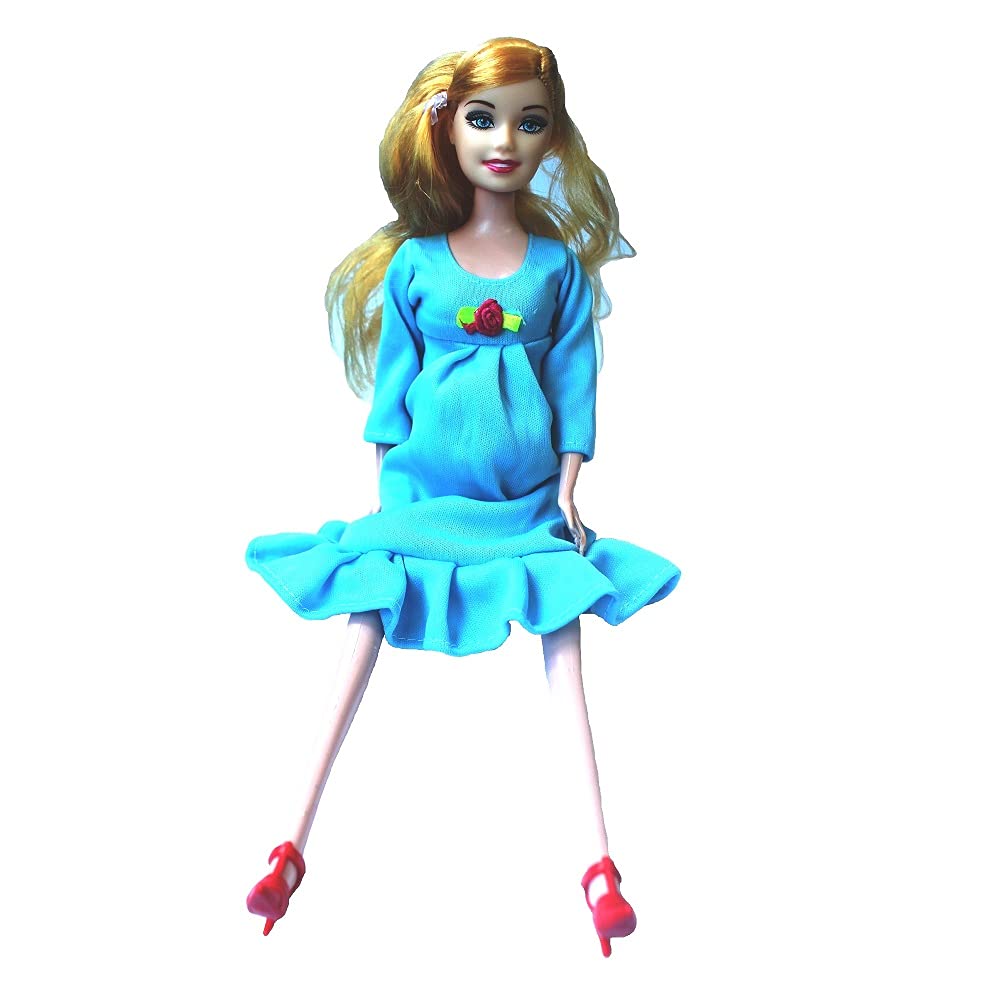 KunHe Blue Real Pregnant Doll Have a Baby in Her Tummy Mom Doll