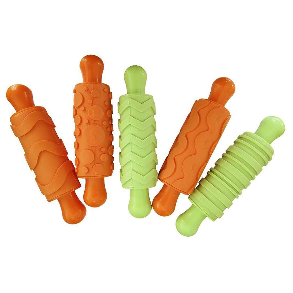 Ujeavette 5Pcs Dough Baking Roller Crafts Plasticines Tool Rolling Tools For Children
