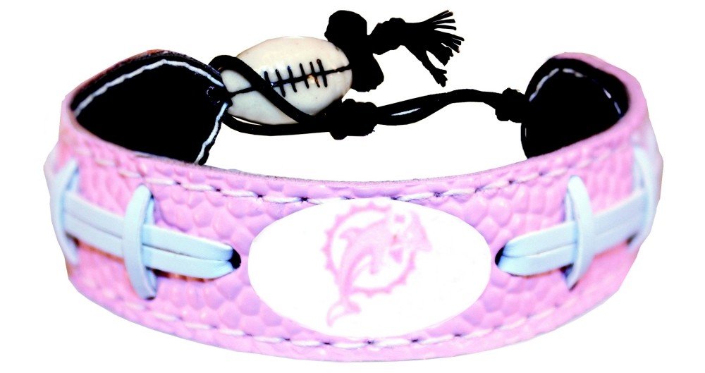 Miami Dolphins Pink NFL Football Bracelet