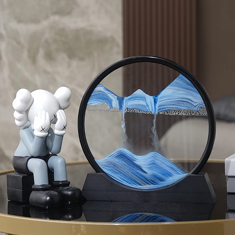 SECERTMU Dynamic Sand Pictures, Amazing Moving Sand Art, Glass 3D Deep Sea Sandscapes Art Decorate,Relaxing Relieve Depression f