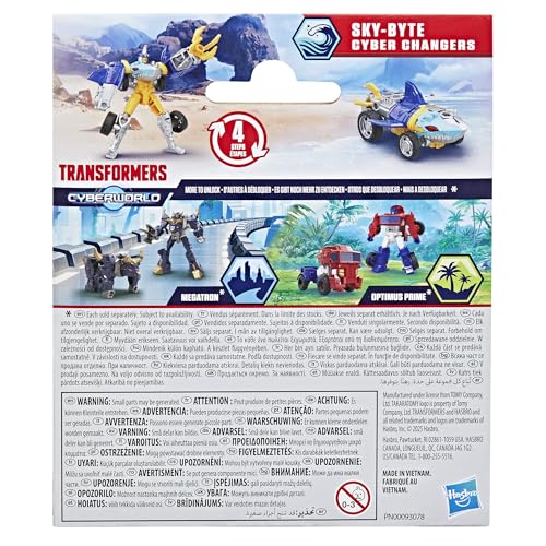Transformers Cyber Changers Sky-Byte 4-Inch Action Figure, Quick Change to Car Mode, Plastic, Model G1050