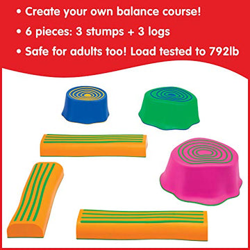 Edxeducation Step-A-Trail - 6 Piece Backyard Obstacle Course For Kids - Indoor And Outdoor - Build Coordination And Confidence - Physical And Sensory Play