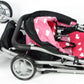 The New York Doll Collection My First Doll Twin Stroller, 18" Red Metal - Cute Heart Design for Girls