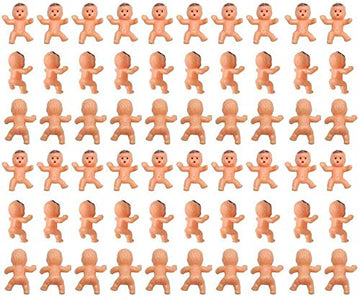 Golden Pearl 60pcs Mini Plastic Babies for Baby Shower, ice Cube Game, Party Decorations, Baby Toys