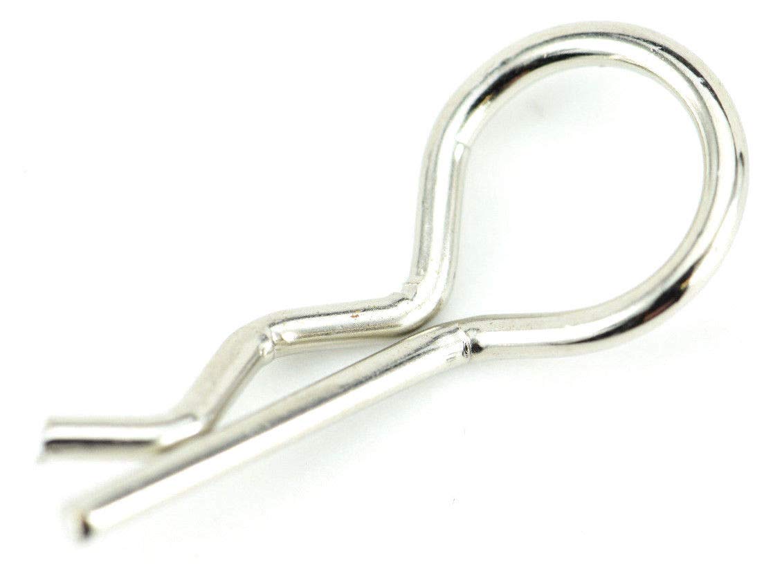 Apex RC Products Silver 1/10 Large Bent RC Anodized Body Clips - 25pcs #4031SL