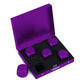 DS.DISTINCTIVE STYLE Aluminum Alloy Dice 5 Pieces 16mm Portable Metal Dices with Case 6 Sided Dice forParty Game (Purple Square)