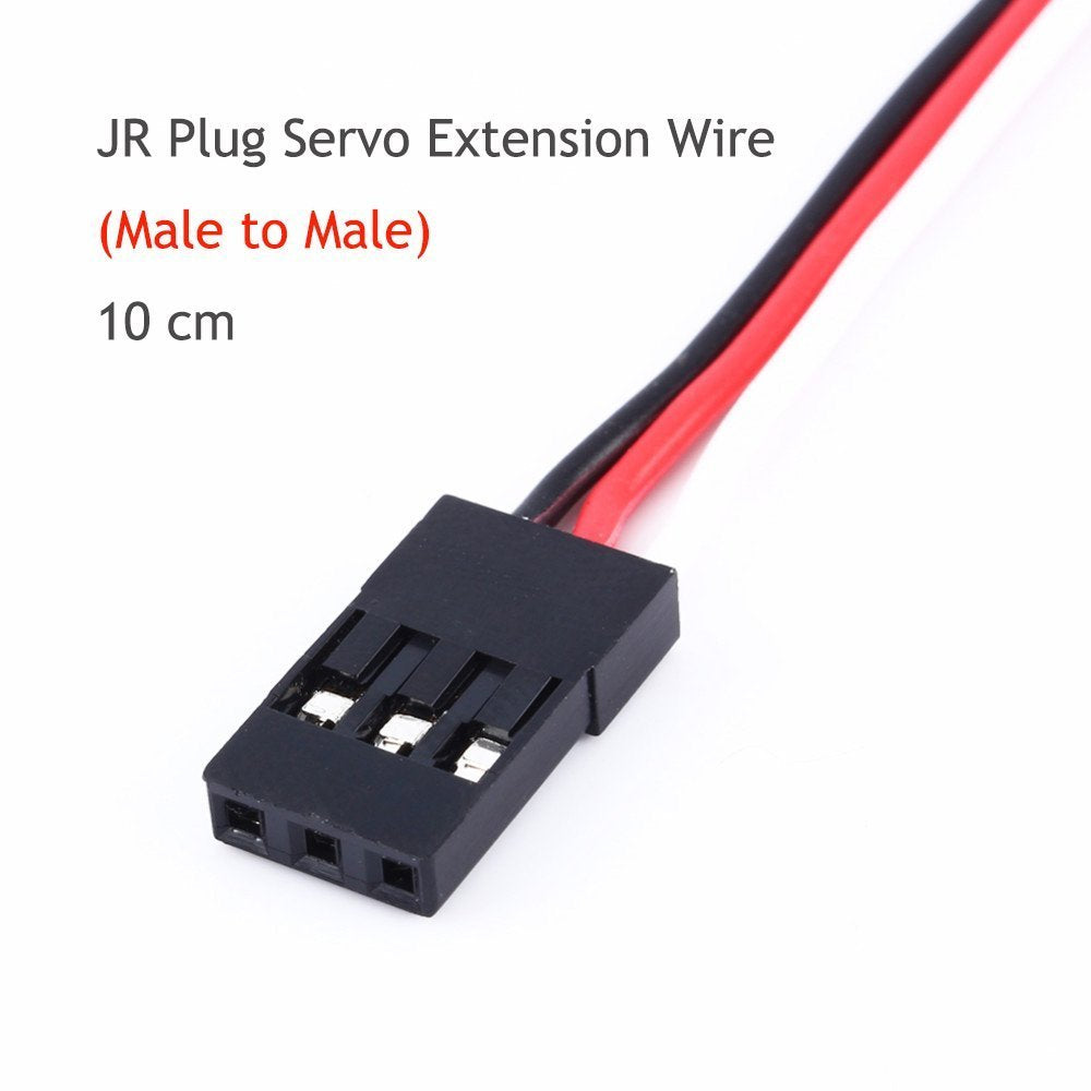 RCmall Servo Extension Cable Lead Wire 100mm 3.93 inch 3 Pin Cord Male to Male JR Plug for Futaba (Pack of 10PCS)