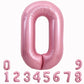 Toniful 40 Inch Light Pink Large Numbers Balloons 0-9, Number 0 Digital 0 Helium Balloons, Pink Foil Mylar Big Number Pastel Bal