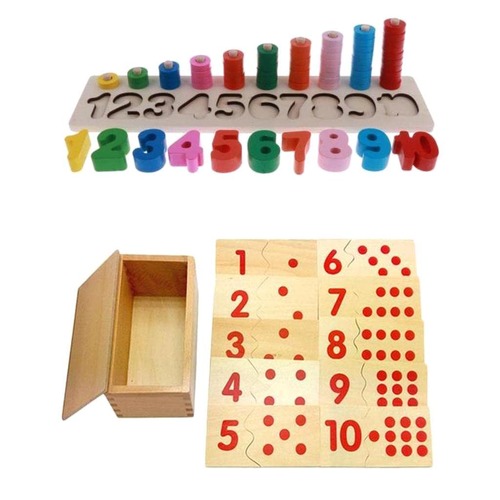 Ecomistiq Wooden Montessori 110 Number Puzzles Numbers Match & Count Educational Toy| Handcrafted Toys| Preschool Toys Pretend 