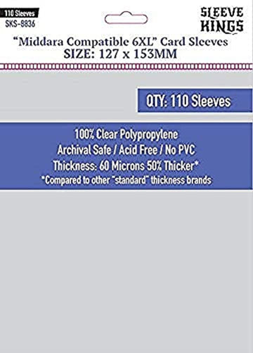 Premium Card Sleeves - Middara 6Xl (127Mm X 153Mm) 110 Sleeves Per Pack