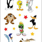 Playhouse Loony Tunes Bugs Bunny and Friends Pack of Three Perforated Sticker Half-Sheets - 3 Packs