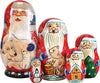 5-Nest Santa Polar Bear Friend Matreshka Nesting Doll Set - 110051 By G.Debrekht