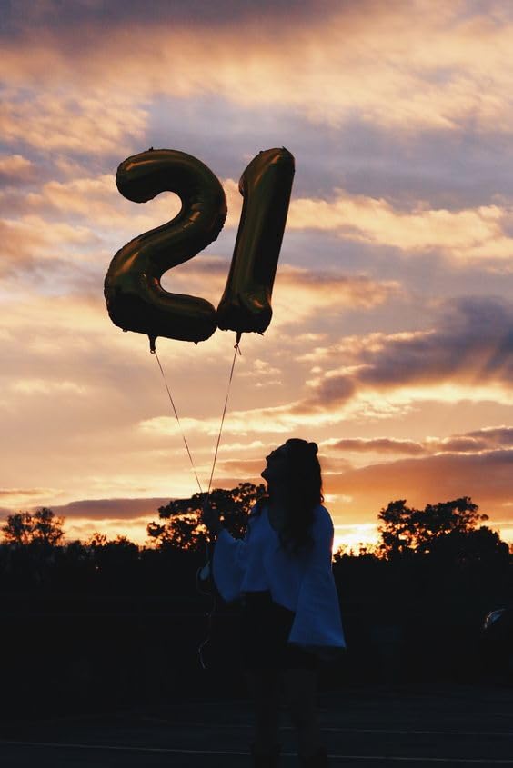 21 Balloon Number, Black Number 21St Birthday Balloons 40 Inch, 21 Or 12 Years Old Black Birthday Decorations For Men Women Him