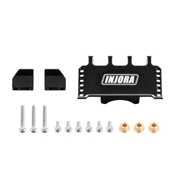 INJORA Adjustable Servo Mount CNC Aluminum for Axial SCX24 1/24 RC Crawler Upgrade (Black)