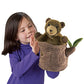 Folkmanis Brown Bear in Tree Stump Hand Puppet - One Size, Ideal for Storytelling and Imaginative Play