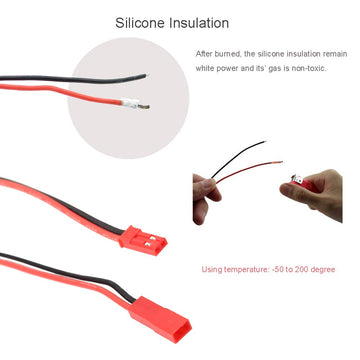 SIM&NAT 20 AWG Silicone Plug Connector for JST, 2 Pin Battery Connector for JST RCY Plug Female Male Connectors Wire for RC Toys
