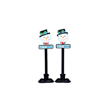 Lemax Spooky Town Snowman Street Lamp, Set Of 2 #34640