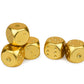 DS.DISTINCTIVE STYLE Aluminum Alloy Dice 5 Pieces 16mm Portable Metal Dices with Case 6 Sided Dice for Party Game (Gold Rectangl