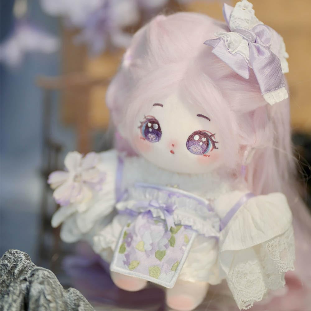 Niannyyhouse 20Cm Plush Doll Long Hair Girl Humanoid Stuffed Body No Attribute 8' Normal Body Wearable Clothing Dress Up Gifts (A-41-With Skeleton)