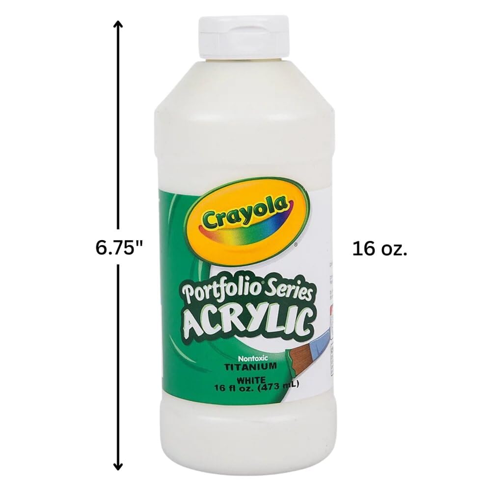Crayola Portfolio Series Acrylic Paint 16 oz. Bottle - Titanium White