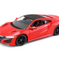 Maisto 2018 Acura Nsx Red With Black Top 1/24 Diecast Model Car
