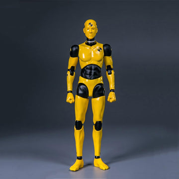 Souforce 1:12 Scale Male Figure Body 6In Flexible Yellow Testman Crash Test Dummy Action Figure Doll Miniature Figure Collection