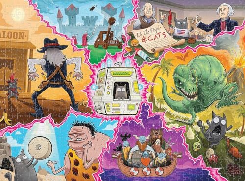Exploding Kittens Tinkle in Time Jigsaw Puzzle - 1000 Pieces, Multi-colored Cardboard Fun for Adults, Teens, and Kids - Model PTINK-1K-6