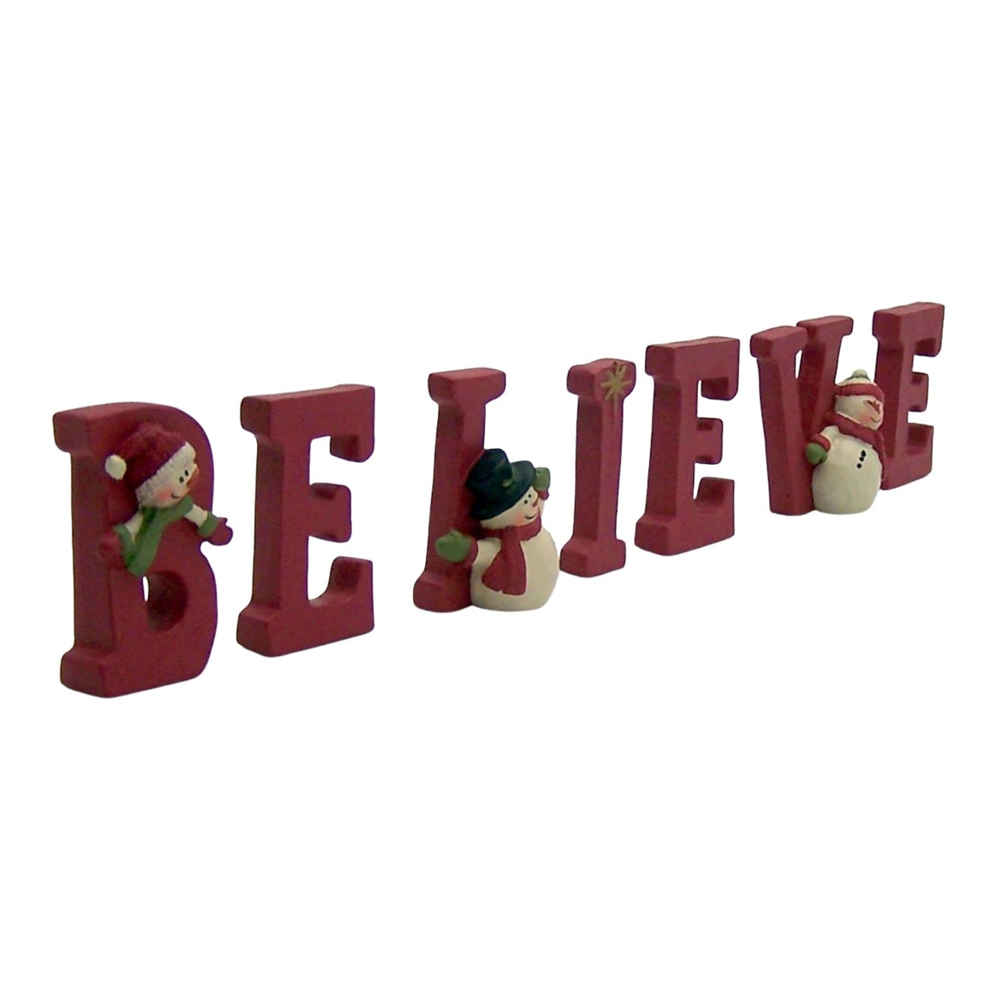 Blossom Bucket Believe Snowman Table Sitter Set Christmas Winter Decor