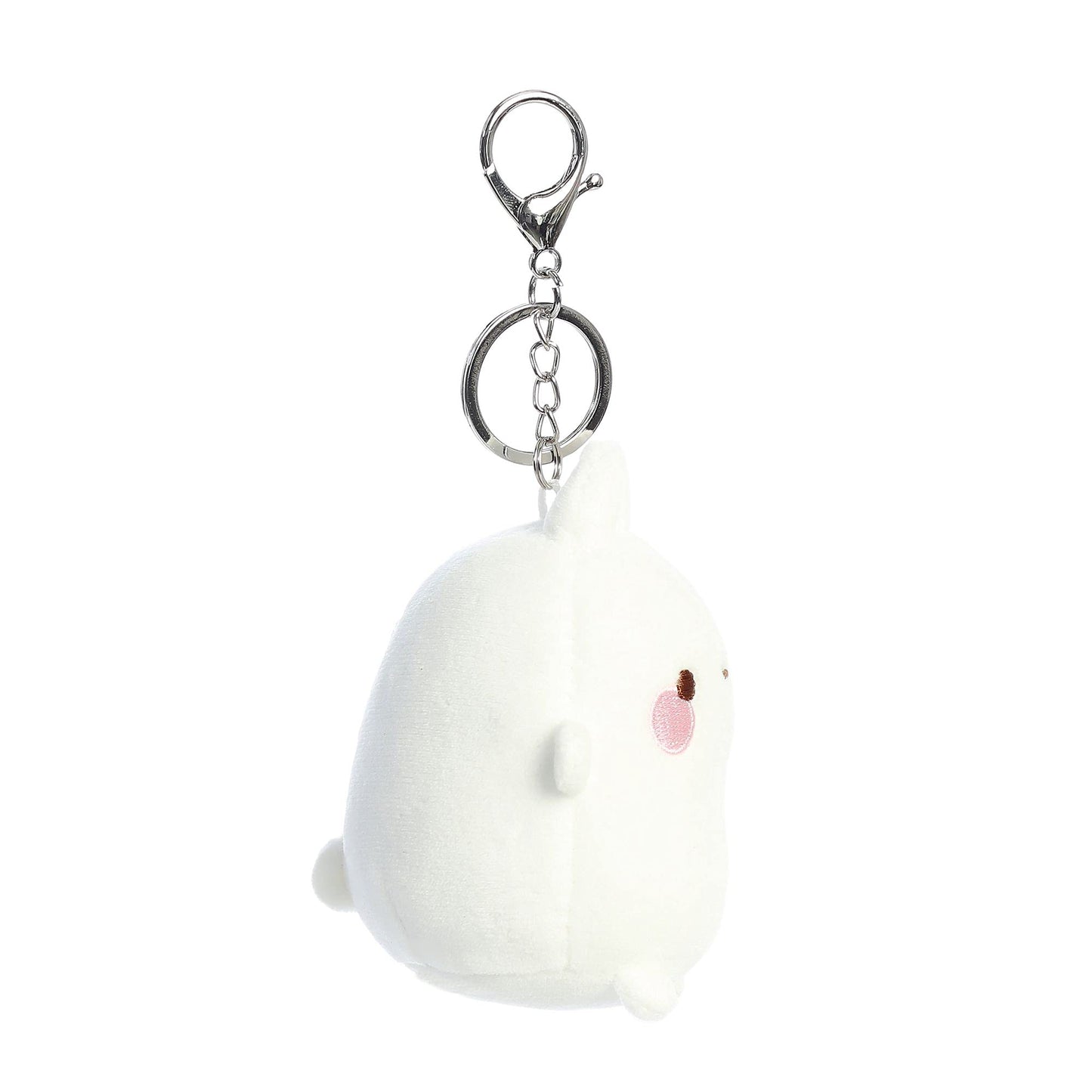 Aurora Playful Molang Keychain Stuffed Animal - Adorable Characters - Playful Fun - White 4 Inches
