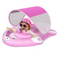 Relaxing Baby - Pool Float With Adjustable Seat Pocket,Baby Swimming Float With Canopy Of Upf 50+ Uv Protection, Super Safety Bear-Shaped Baby Floats For 6-36 Months,Pink Bear