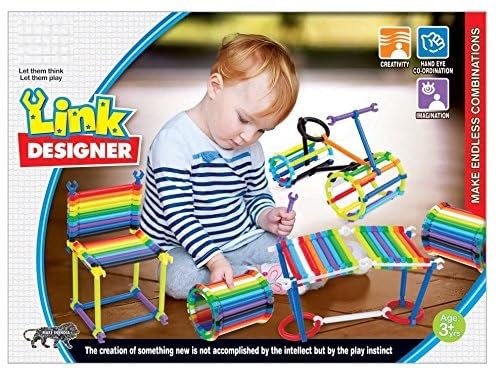 Rcmb Creations Link Designer Building Sticks Construction Toy Set, Multicolour, For Ages 3+, Develops Creativity And Imagination