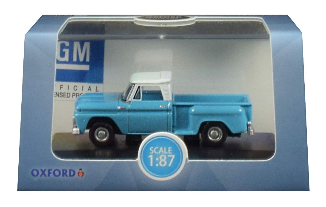 Oxford Diecast 87CP65001 1965 Chevrolet Stepside Pick Up light blue/white 1:87 HO Scale