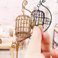 Dollhouse Birdcage 1:12 Scale Accessories Miniature Bird Cage Floor Stand Openable Cage Alloy Birdcage Model Mini House Decorati
