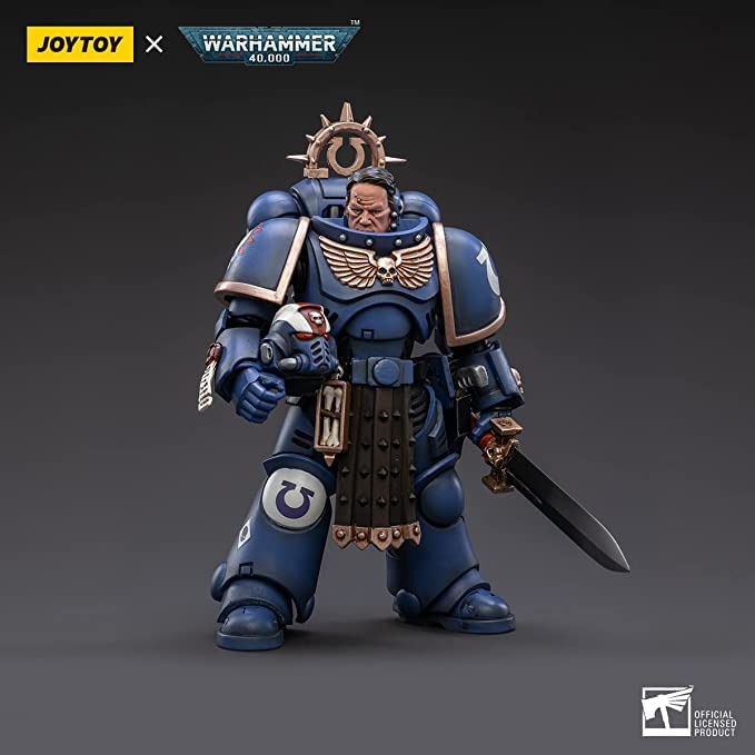 JOYTOY Warhammer 40 000 1/18 Action Figure Ultramarines Primaris Lieutenant Amulius Collection Model  4.2inch