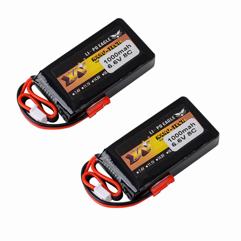 Cecicebb 6.6V 8C 1000mAh LI-FE Battery for RC Receiver MC6A MC6B Futaba 4PX 14SG 4PV 4PLS 10J with JST Plug