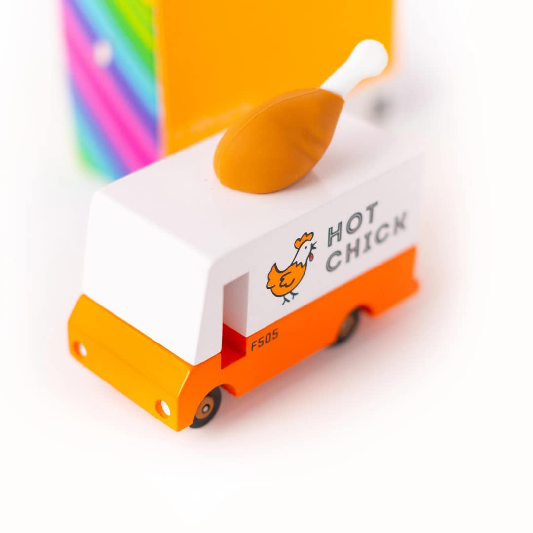 Candylab Toys CANDYCAR Wooden Food Truck Collection - Fried Chicken Van  enhanced Handcrafted Beech Wood Toy Car