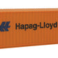 Walthers Scenemaster Ho Scale Model Of Hapag Lloyd (Orange, Blue) 40' Hi Cube Corrugated Side Container,949-8254