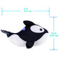 Zhuzhu (Narwhal + Orca) Fish 2-Pack B | Small Stuffed Animals With Motor Inside Suitable For Ocean Party Favors | Batteries Requ