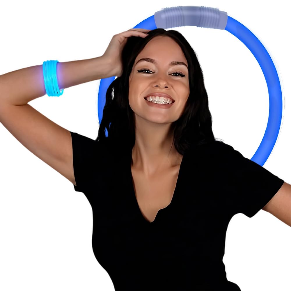 Blinkee Tube Of 100 - Glow-N-Go: Luminary Lagoon Model, Non-Toxic Blue Glow Bracelets, Perfect For Cave Explorations & Outdoor A
