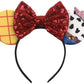 CLGIFT Princess Minnie Ears,Pick your color, Flower Minnie Ears, Floral minnie ears, Purple Sparkle Mouse Ears (Woody)