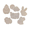 Curious Button Set Of 6 Pcs Pets Animals Diy Paint Kit, Animals Wooden Cutouts, Craft Kit, Diy Paint Set, Gift For Fun, Mdf, Pai