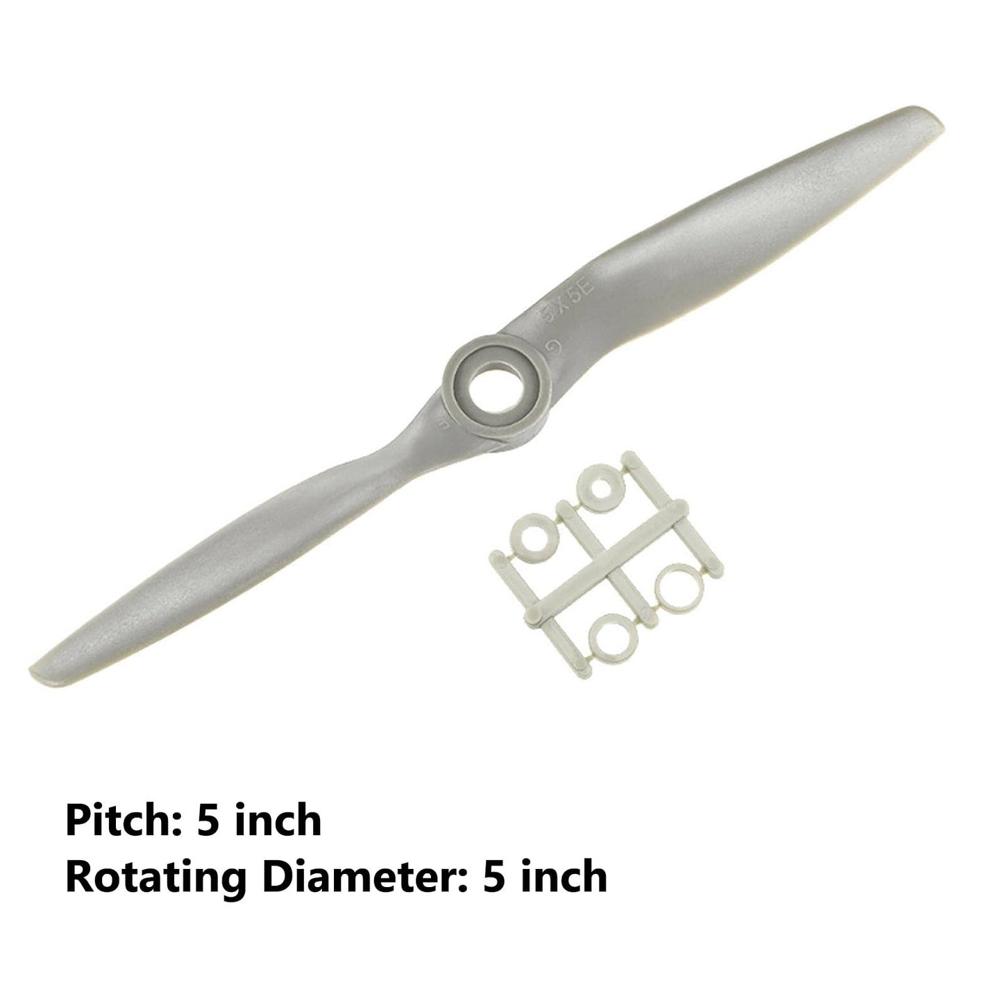 Top-Vigor 2Pcs Cw Rc Propellers 5050 5 X 5 Inch 2-Vane Rc Vehicle Propellers Replacement For Rc Airplane With Adapter Rings Nylo