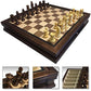 4 Less Co 19'' Large Deluxe Chess Board Game Set Box Inlaid Walnut Wood Pieces 1208M