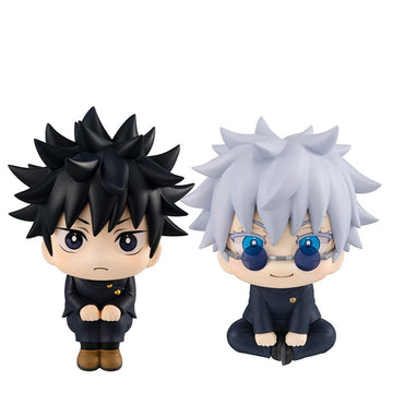 Puruuige 2pcs Fushiguro Megumi Figures Anime Q Version Fushiguro Megumi Figurine 3.93'' Look Up Pose Model Statue PVC Cute Cake 
