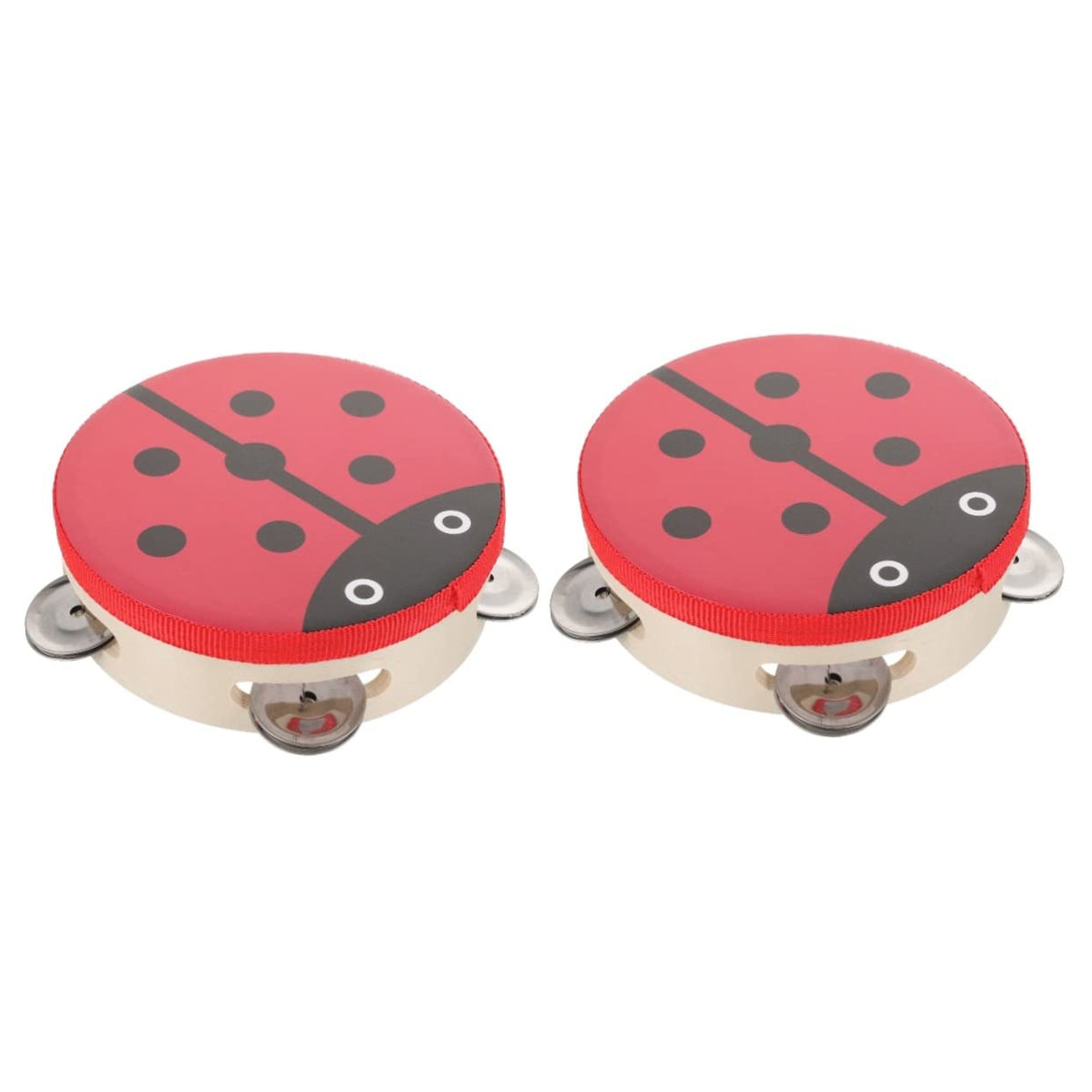 Excluzo 2Pcs Tambourine Educational Toys Children Toys Woody Toy Percussion Musical Instrument Drum Bell For Kindergarten Wooden